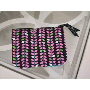 Vera Bradley Women's Makeup Bag VaVa Bloom Pink Pedals Zip Closure Purse Perfect
